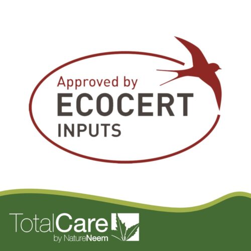 NatureNeem products are certified by ECOCERT TotalCare : Watersoluble neem oil for plants